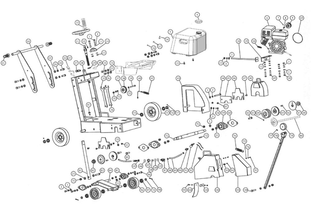 Section 01 Diagram and Parts List for MK-1318 171159 MK Diamond Concrete Saw